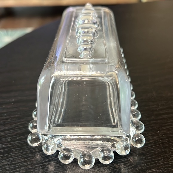 VTG Imperial Glass Candlewick Beaded Clear Covered Butter Dish Made In The USA - Picture 6 of 11